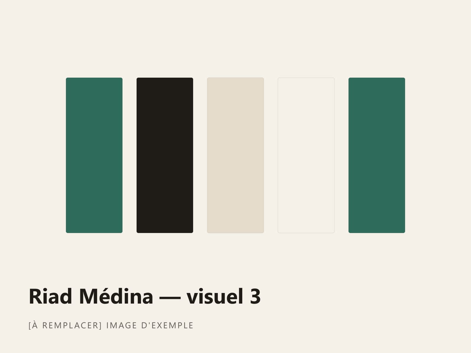Colour palette and typefaces of the Riad Médina website